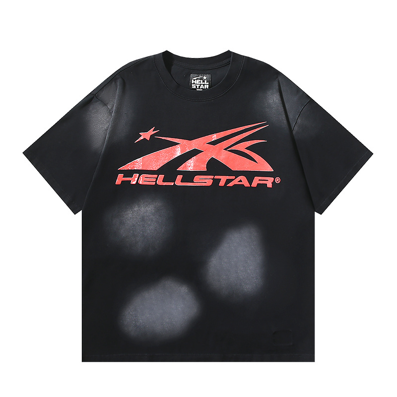 Hellstar Sport Logo Gel Black T-Shirt Red