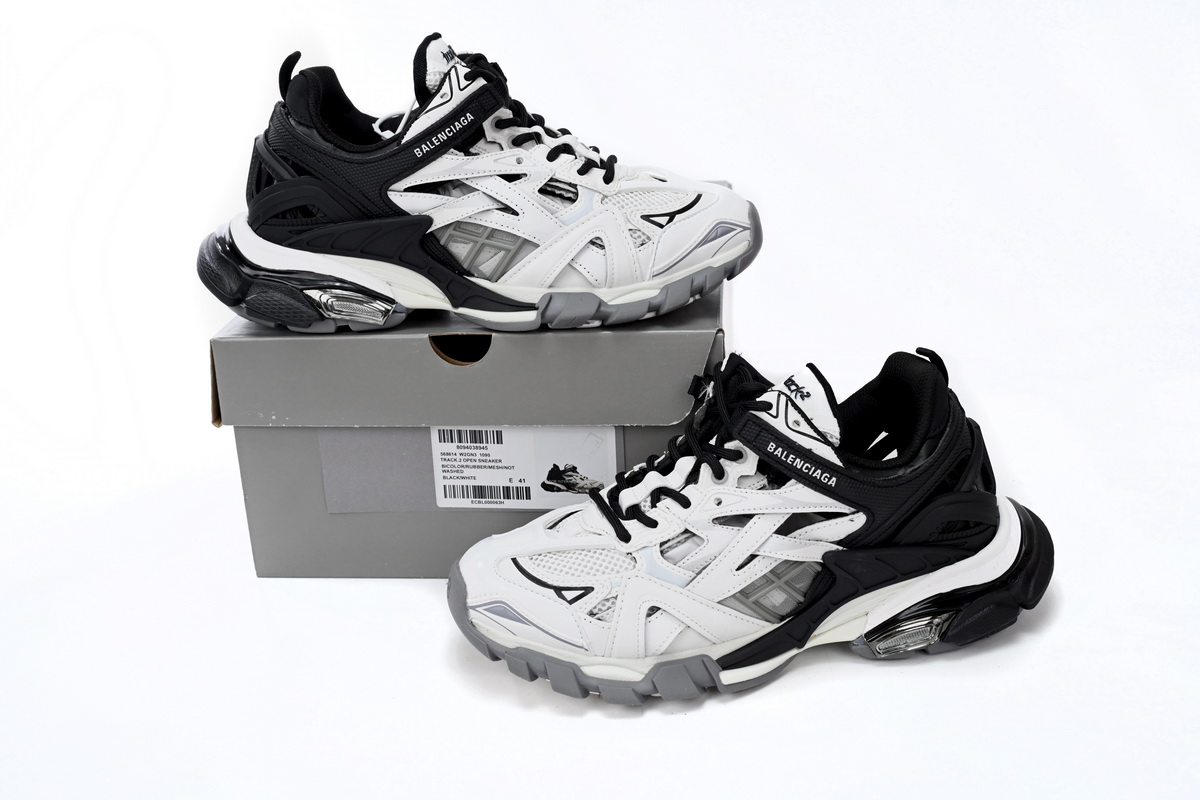 Balenciaga Track 2 Sneaker Black And White 568614 W2GN3 1090