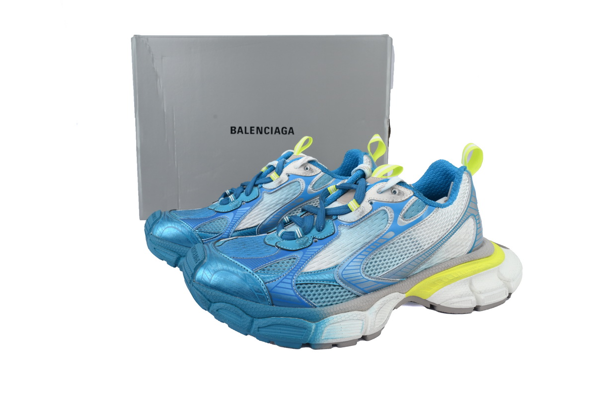 Balenciaga 3XL Sneaker White Blue Yellow 734734 W3XTS 9479