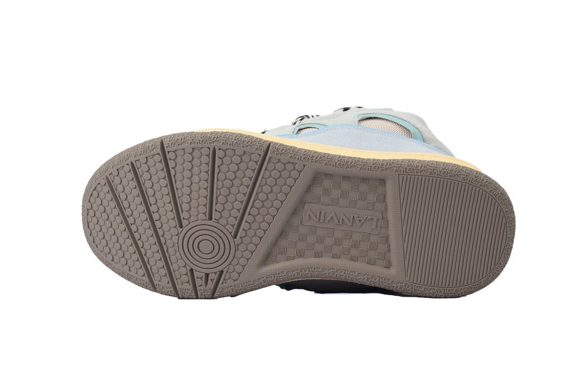 Lanvin Leather Curb Sneaker Pale Blue