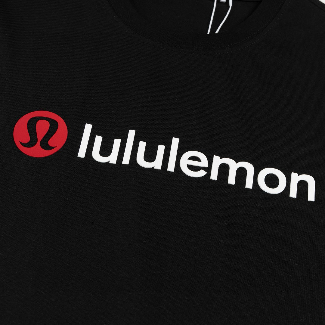 Lulu Letter Logo Laminated Three-dimensional T-shirt