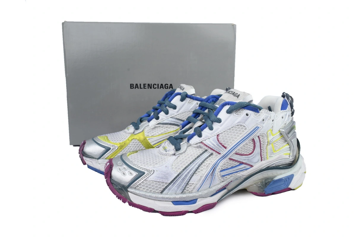 Balenciaga Runner Sneaker White Purple Blue 772767 W3RMU 9547