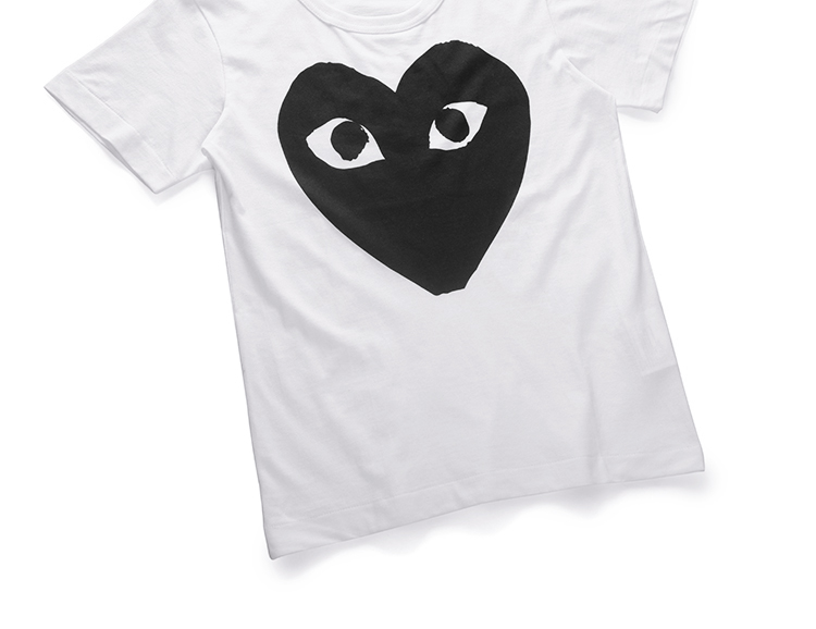 Comme des Garcons Play Damen Schwarz Heart T-shirt
