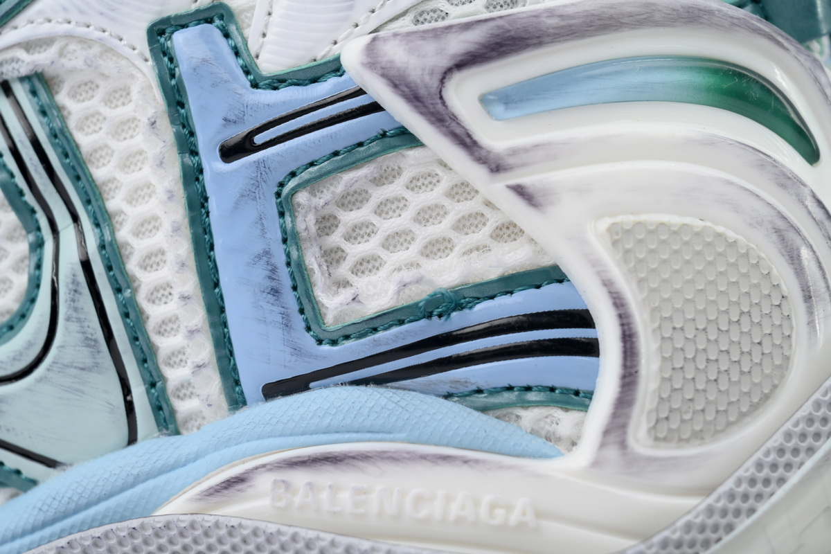 Balenciaga Runner Sneaker White Green Blue 772774 W3RMU 9034