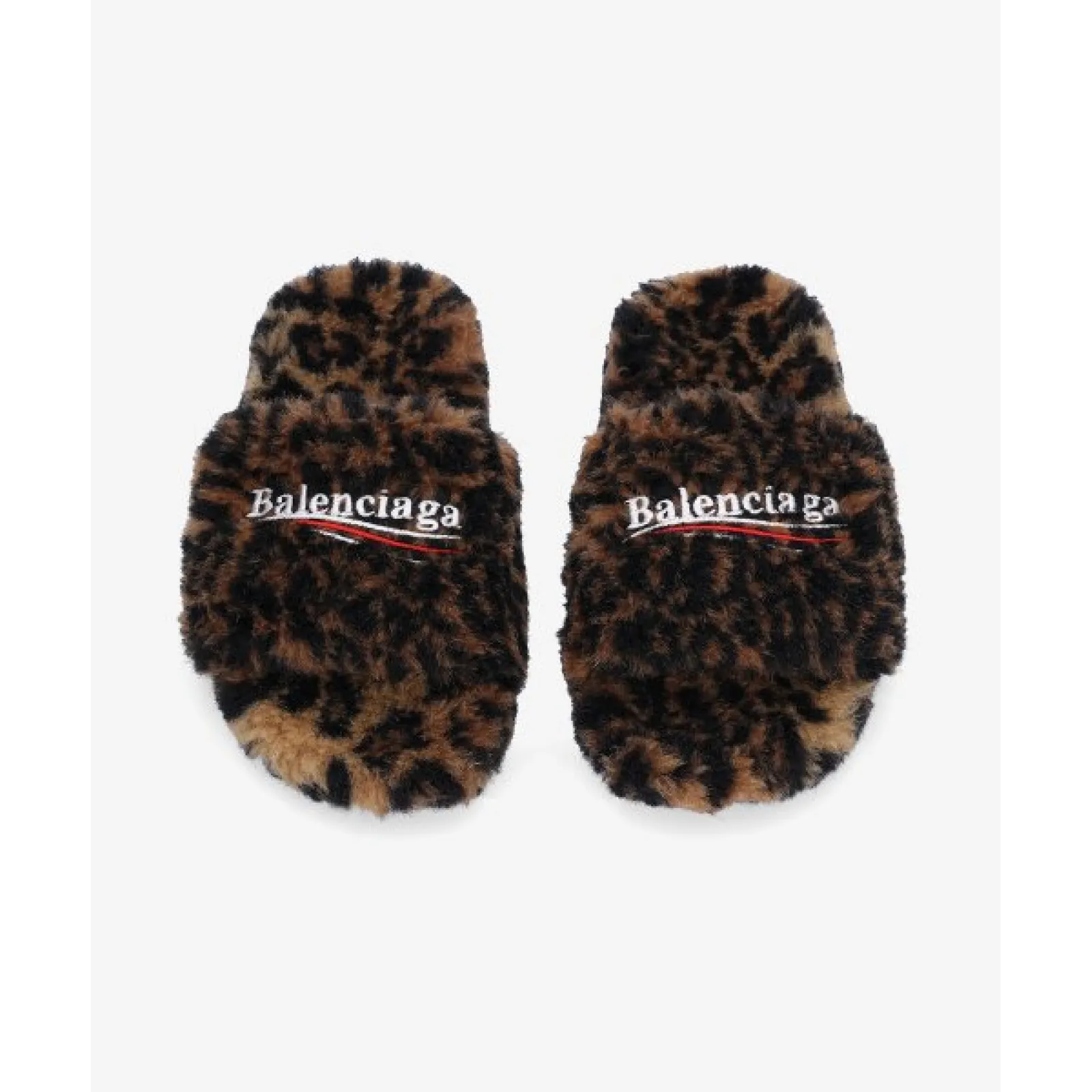 Balenciaga Furry Slides Leopard