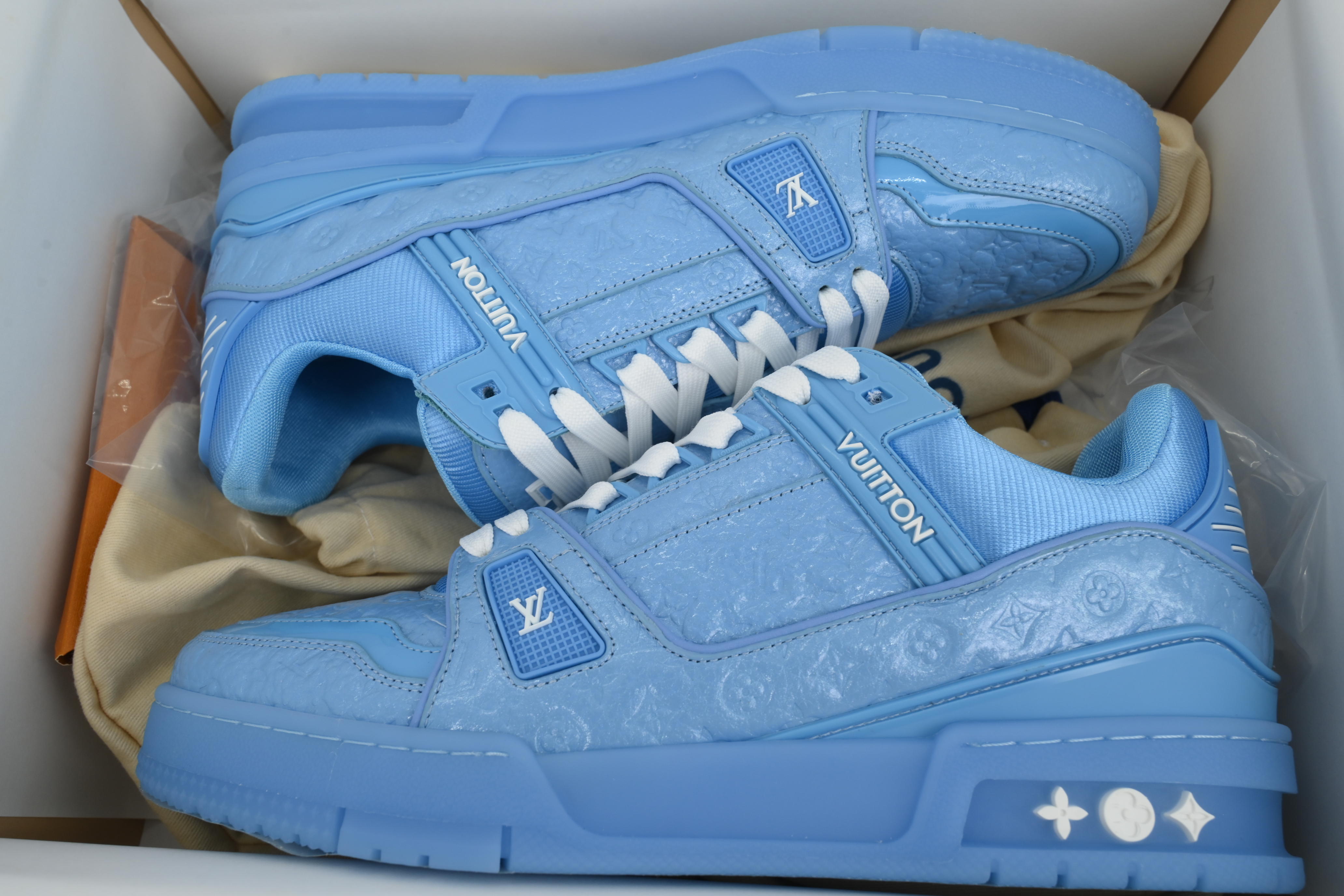 Louis Vuitton Blue Lychee Patent Leather