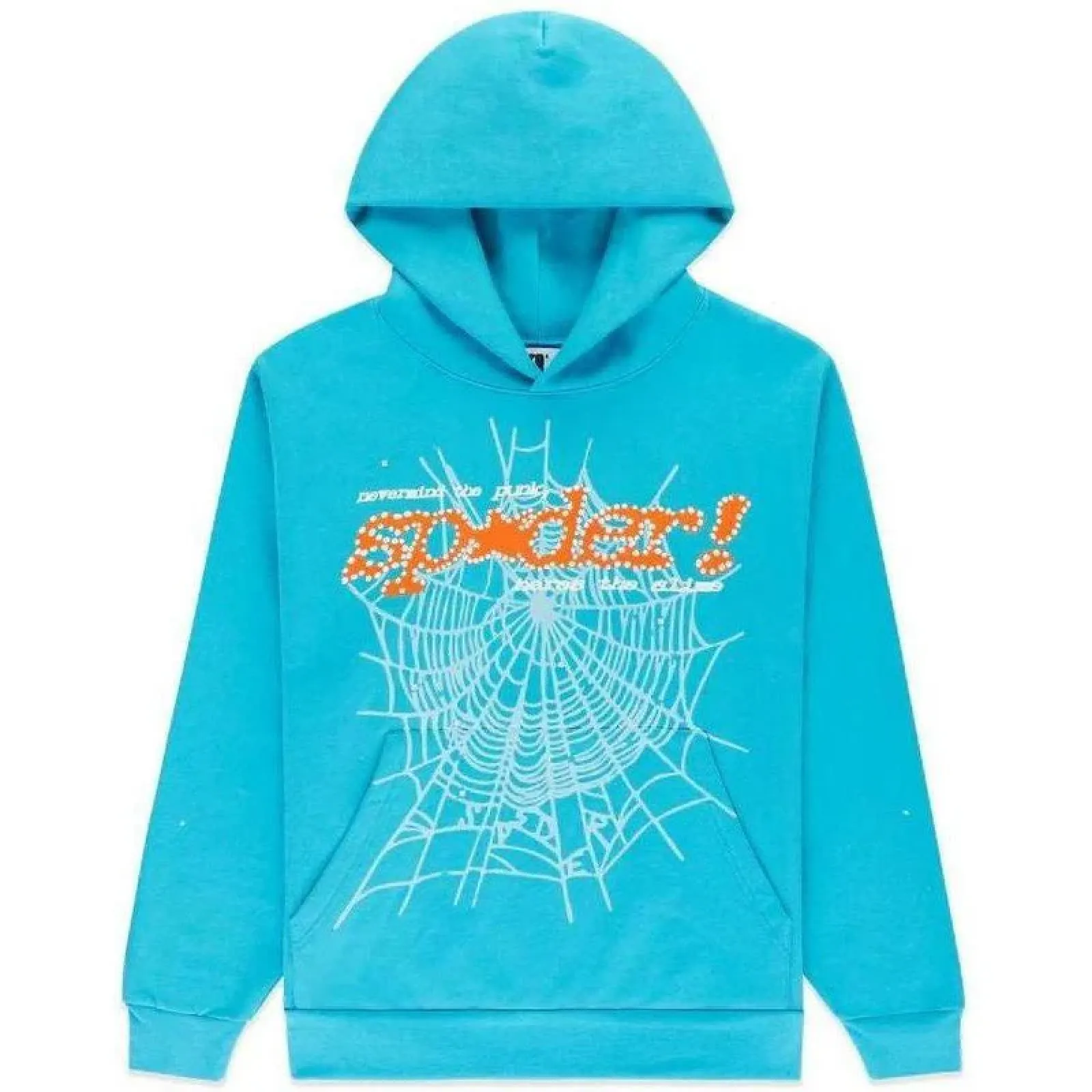 Sp5der Punk V2 Hoodie Cyan Tracksuit