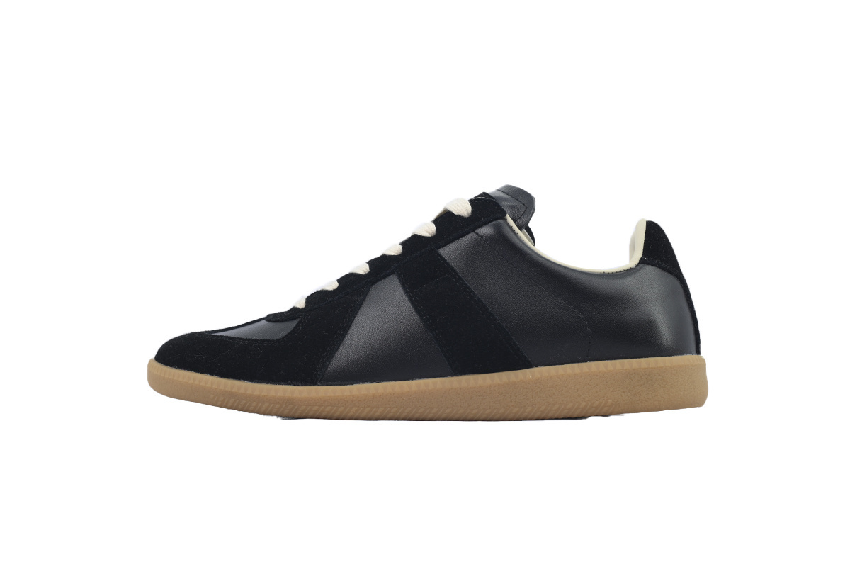 Maison Margiela Replica Black Sneakers Brown Sole