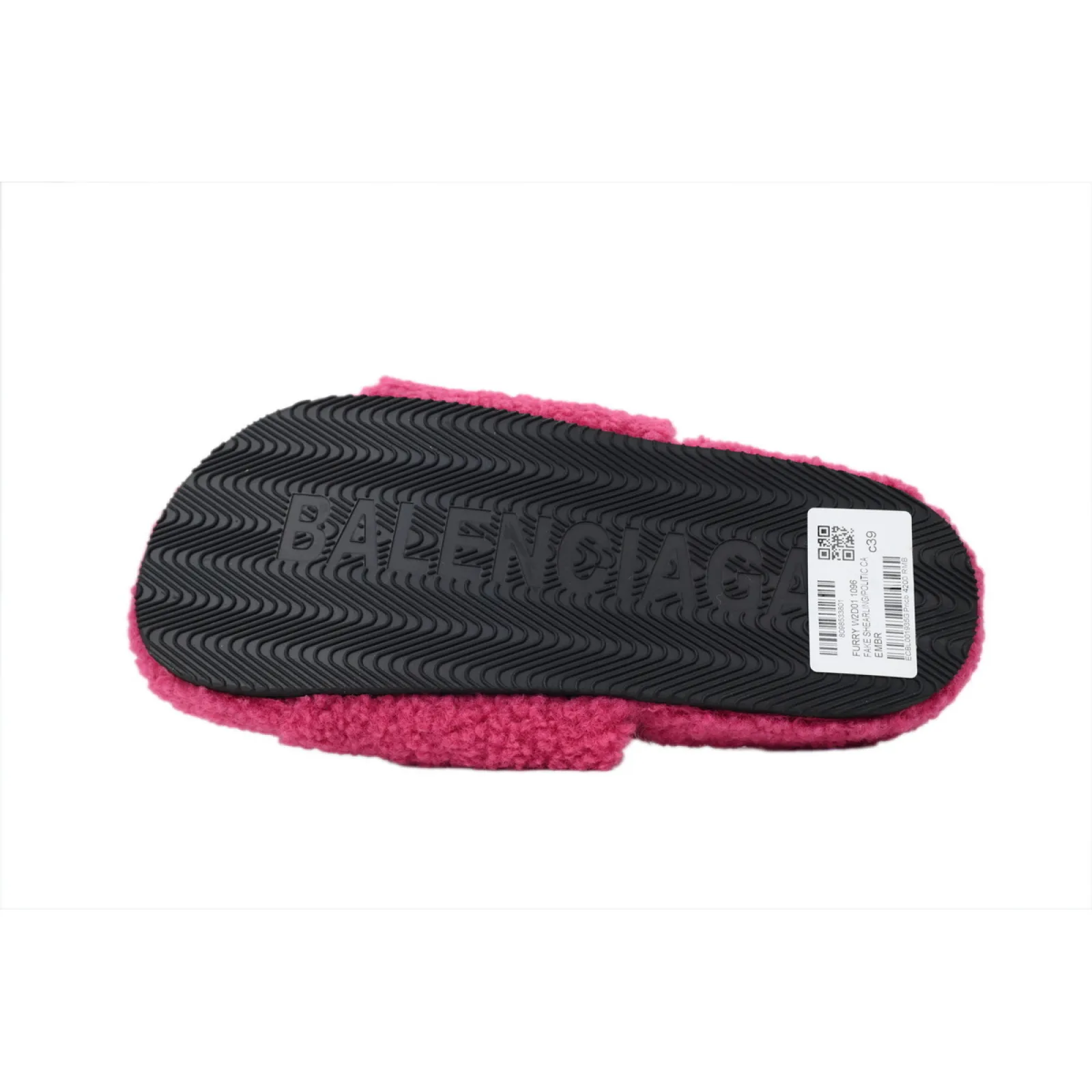 Balenciaga Cities Paris Furry Slide Bright Red