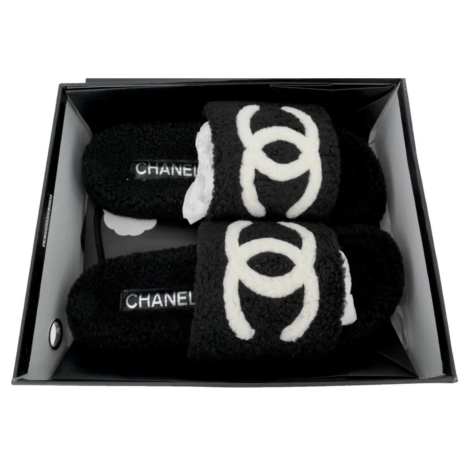 Chanel Wool Slippers Black