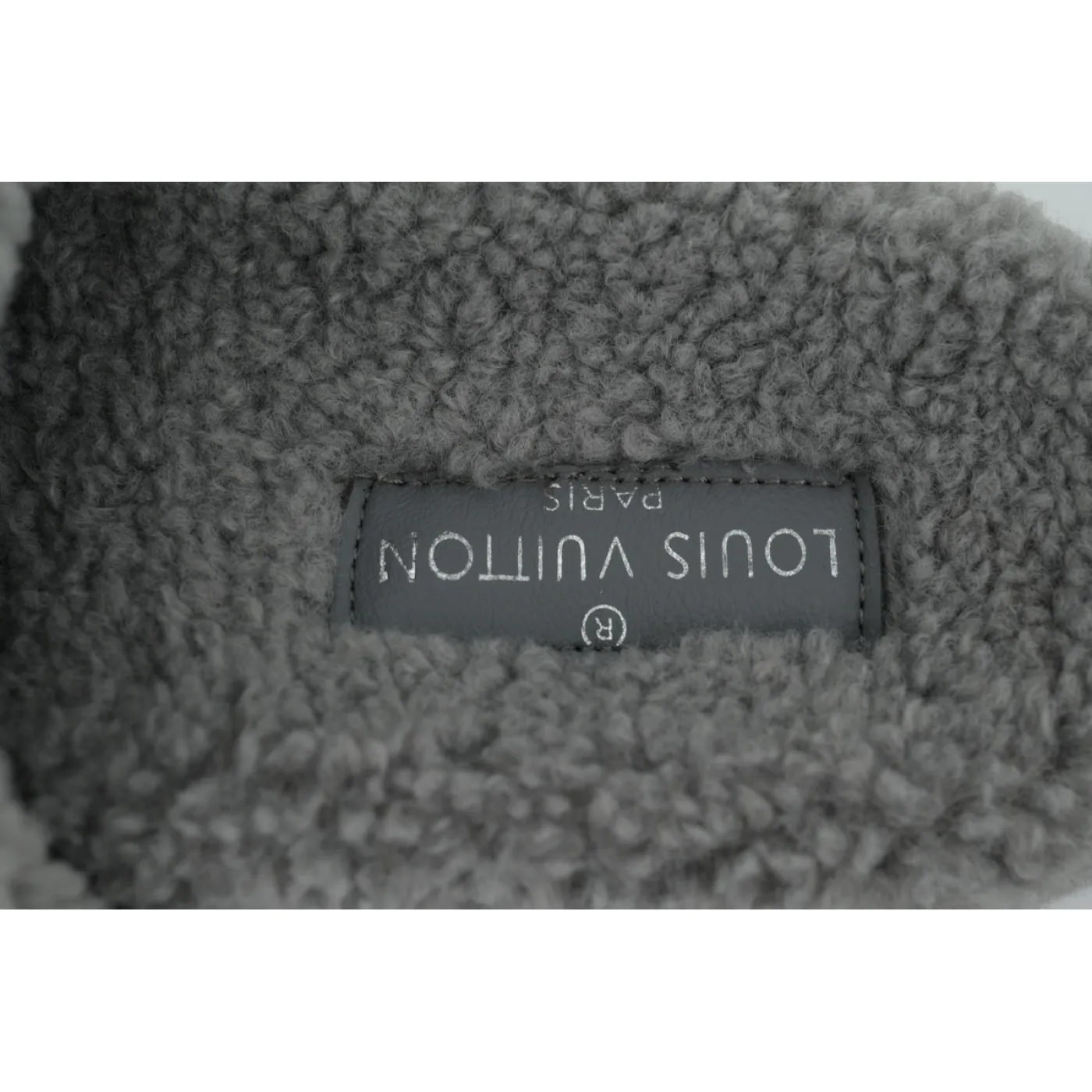 Louis Vuitton Bom Dia Shearling Flate Slippers Dark Gray