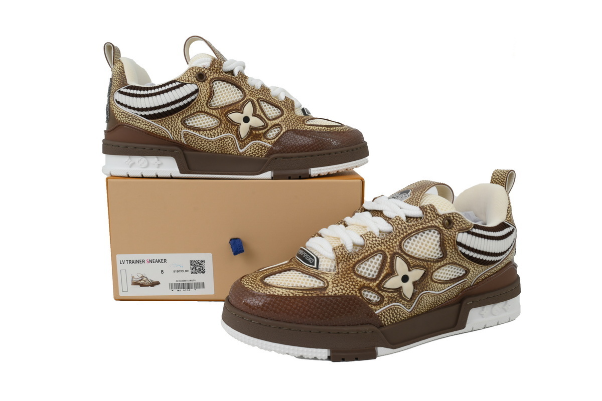 Louis Vuitton LV Skate Sneaker Knitted Collar Khaki 1AHSWN