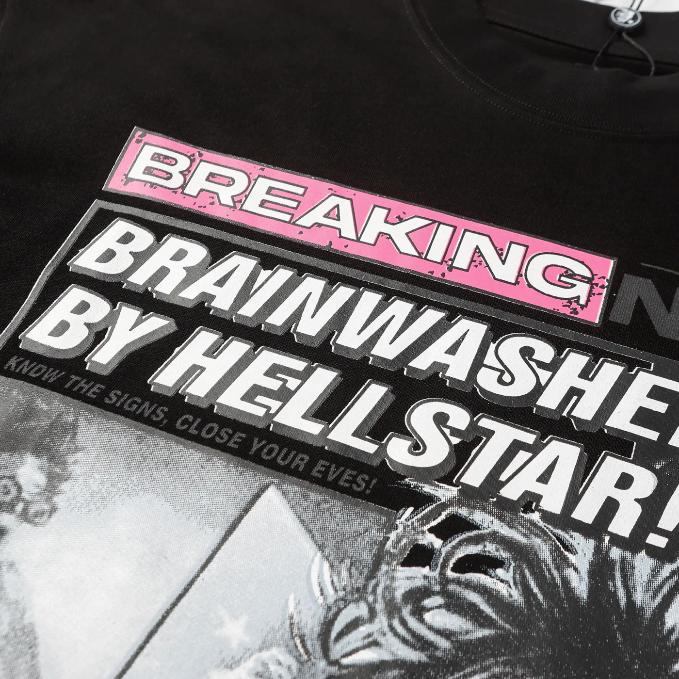 Hellstar Breaking News Long-Sleeve T-Shirt Black White