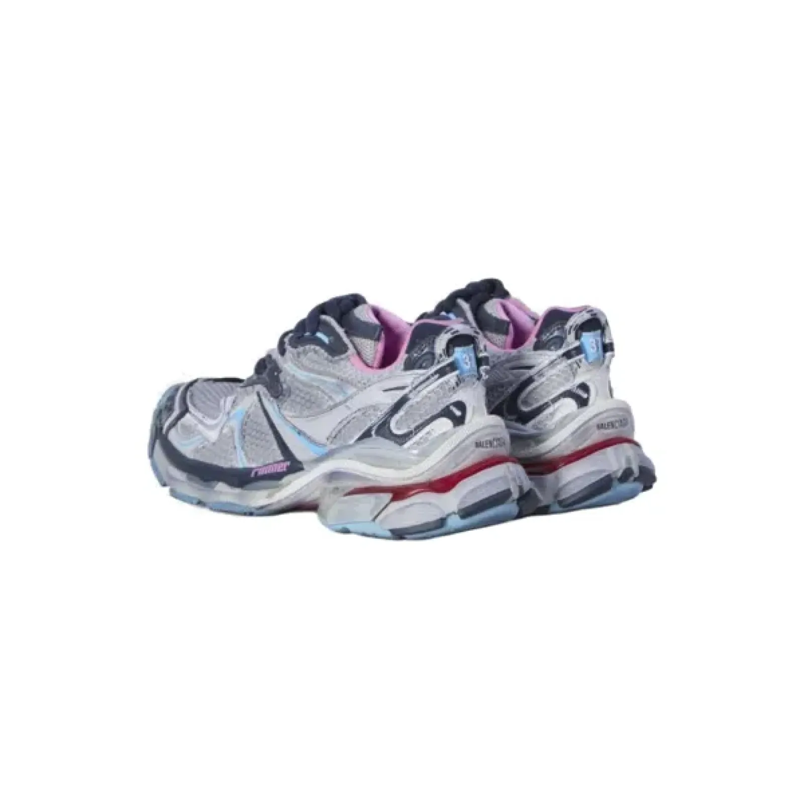 Balenciaga Runner Low Top Sneakers Pink Gray Blue 779064 W3RXP 1045