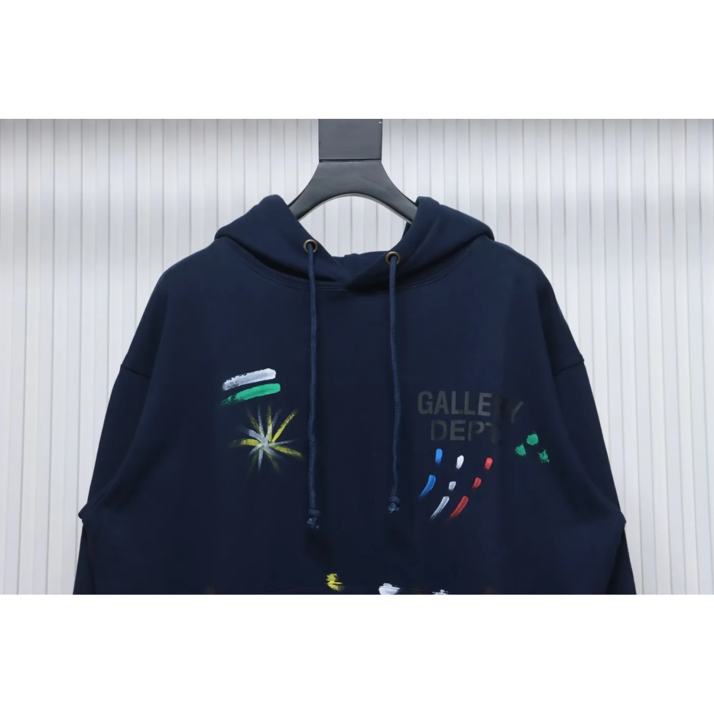 Gallery Dept. Splatter Letter Hoodie Dark Blue