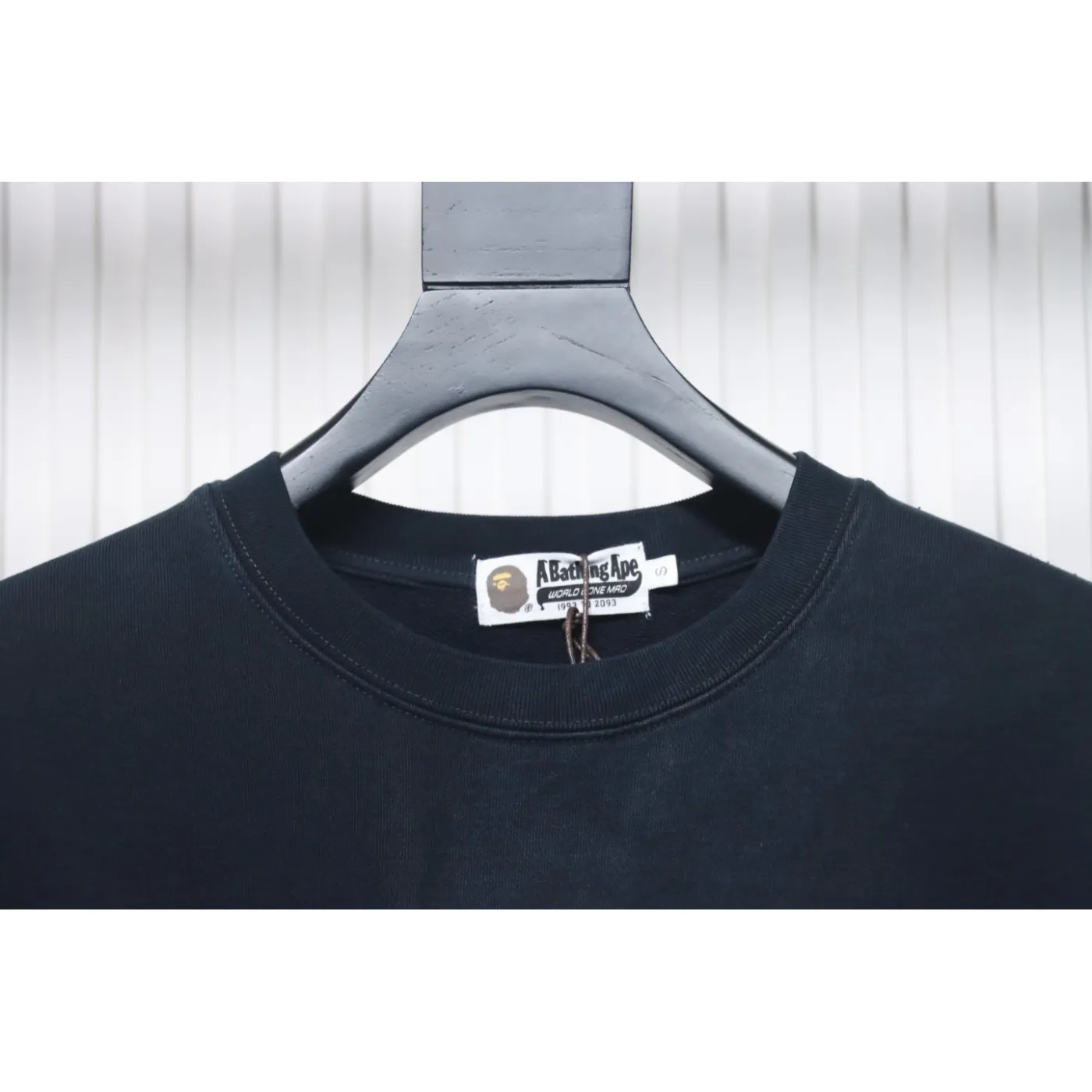 Bape Back Logo Lettering Ape Head Print Sweatshirt Black White