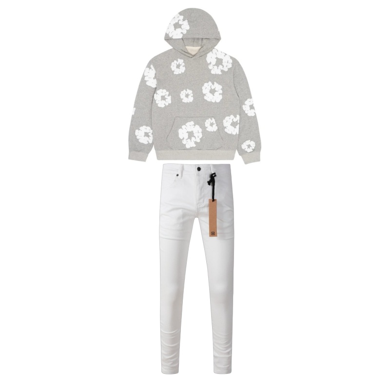 Denim Tears Cotton Wreath Sweatshirt Hoodie Grey + Ksubi Jean 3026