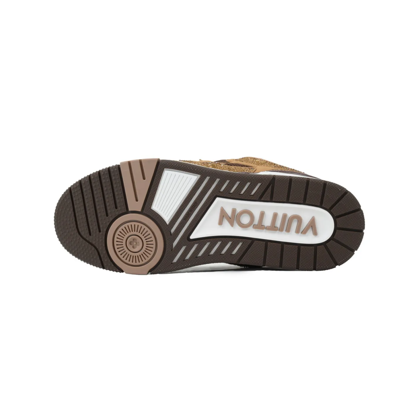 Louis Vuitton LV Skate White Brown With Rhinestones