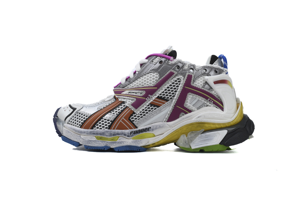 Balenciaga Runner Multicolor Silver Purple Sneaker 677403 W3RB6 8123