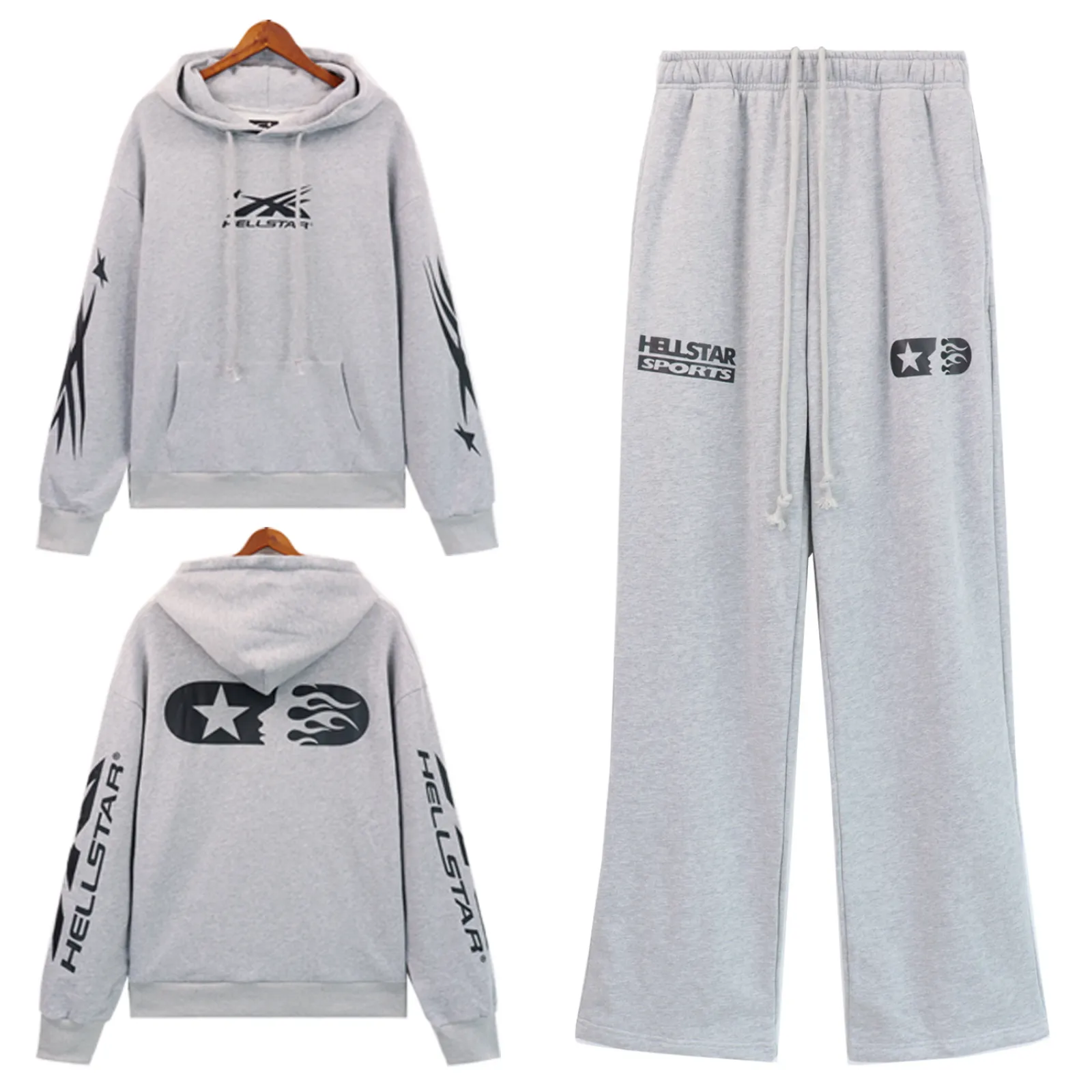 Hellsatr Tracksuit Black Yellow/Gray/Black White