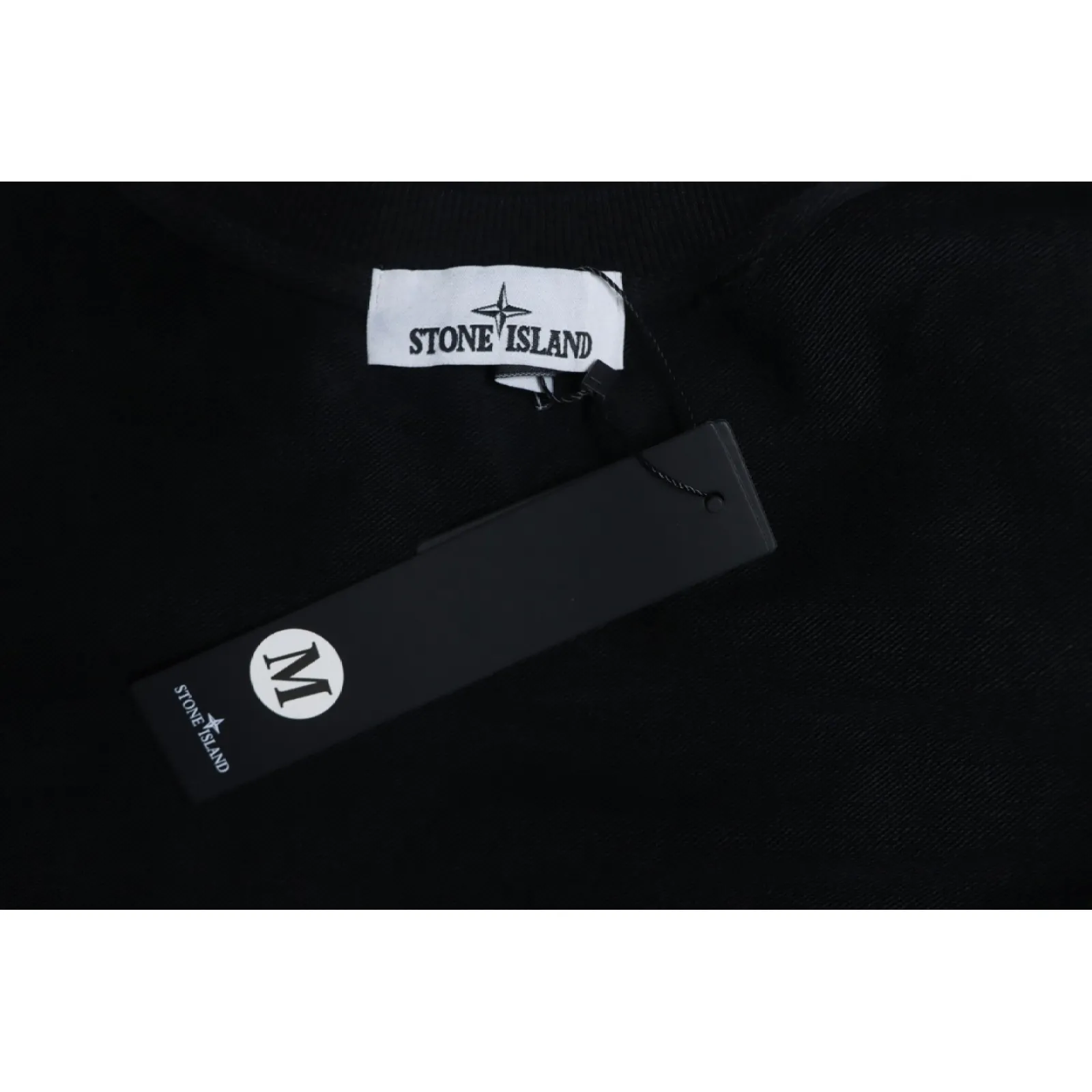 Stone Island Classic Logo Sleeve Patch Crewneck Black