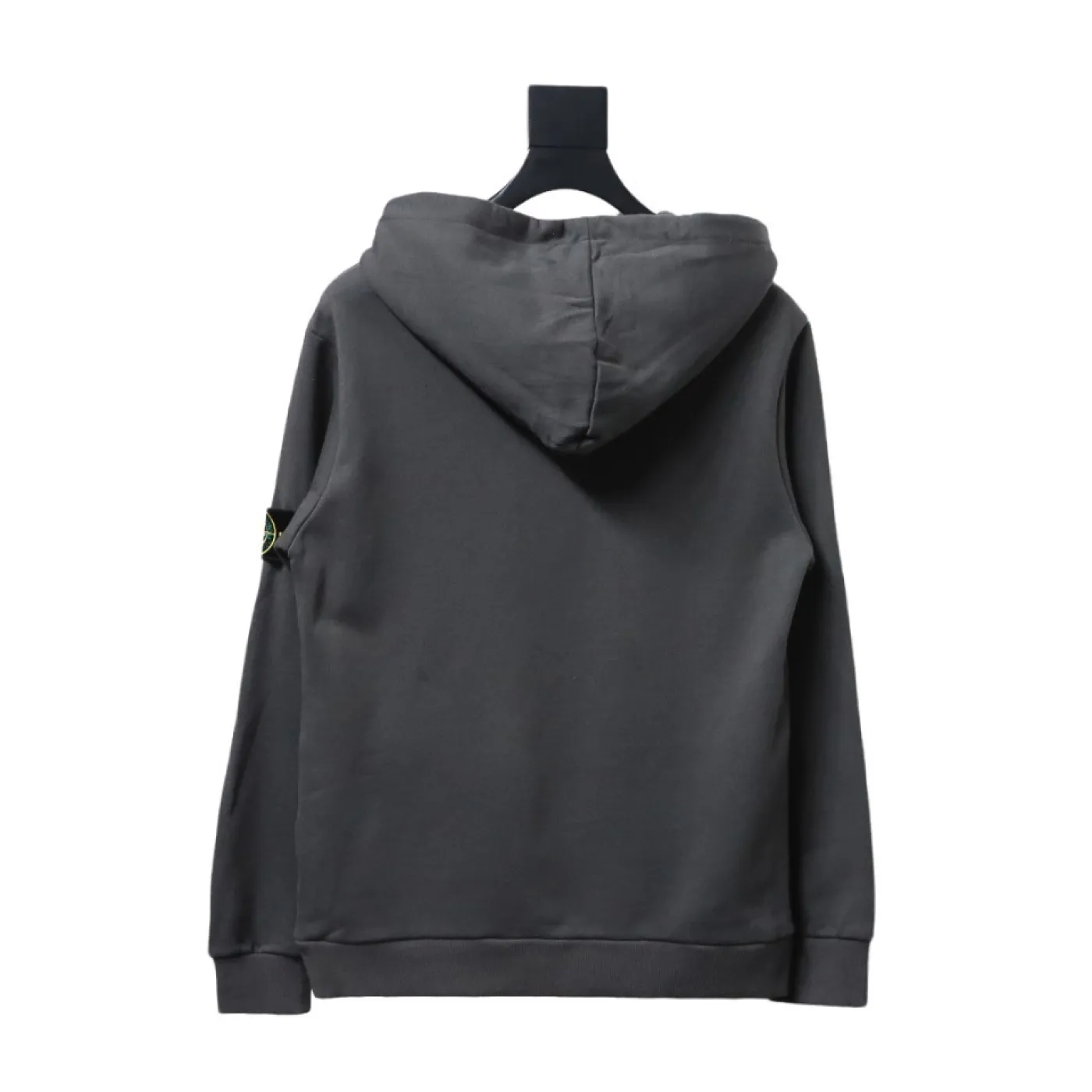 Stone Island Classic Logo Sleeve Patch Hoodie Dark Gray