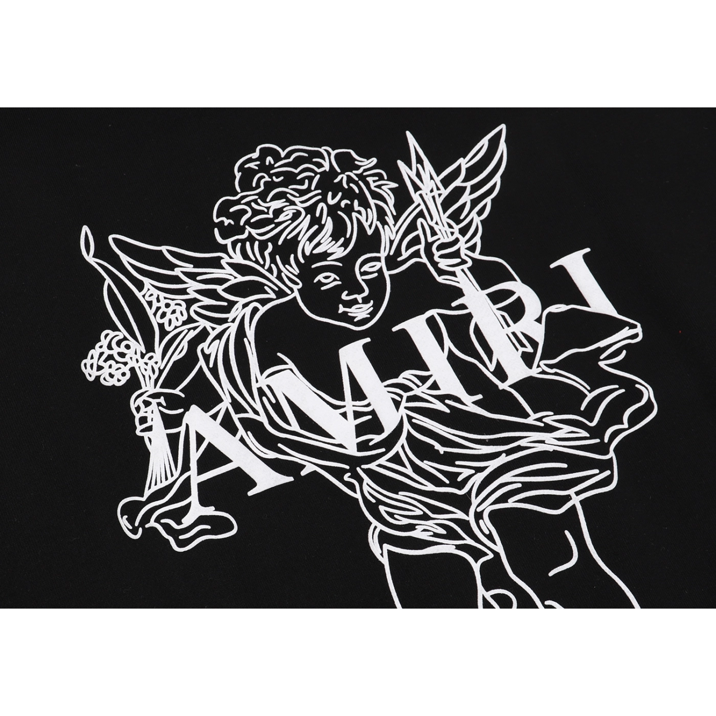 AMIRI Cupid Angel Print Hoodie Black