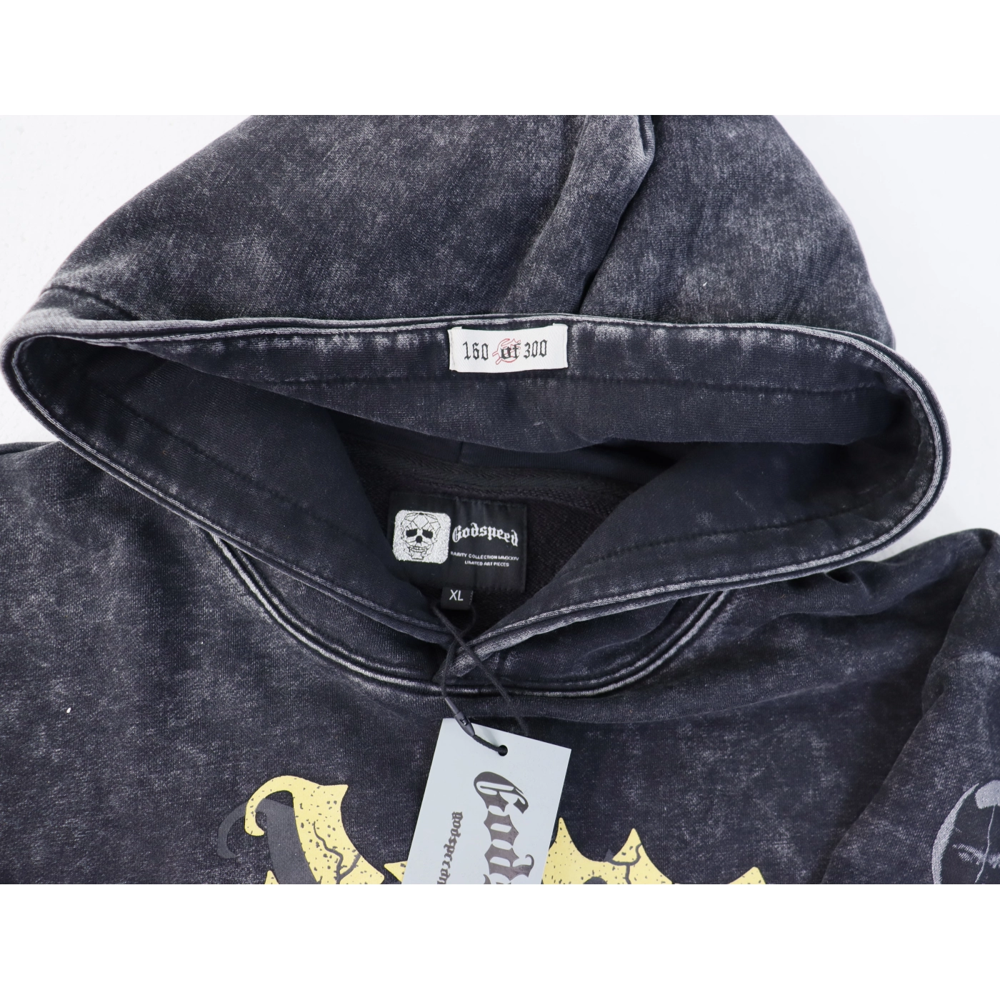 Godspeed Robot Print Hoodie Washed Black