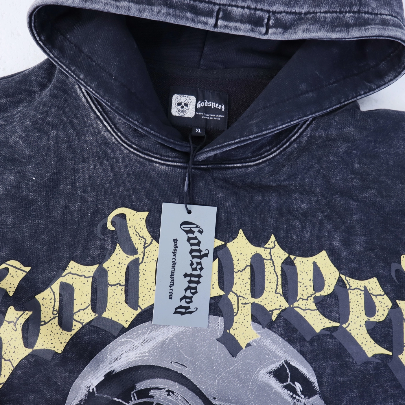 Godspeed Robot Print Hoodie Washed Black