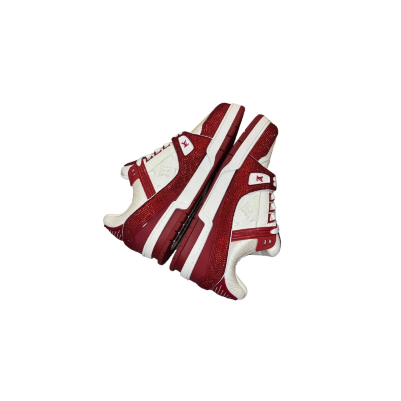 Louis Vuitton Trainer White Red Diamond