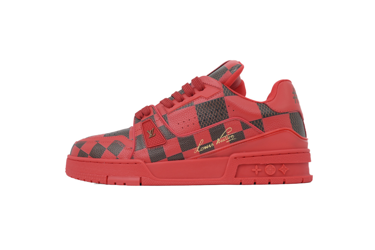 Louis Vuitton LV Trainer Damier Pop Red