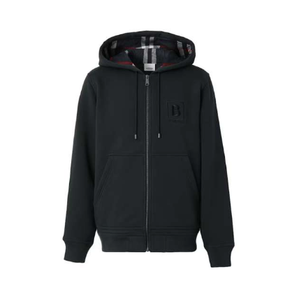 Burberry Black Hoodie Jacket with Zip