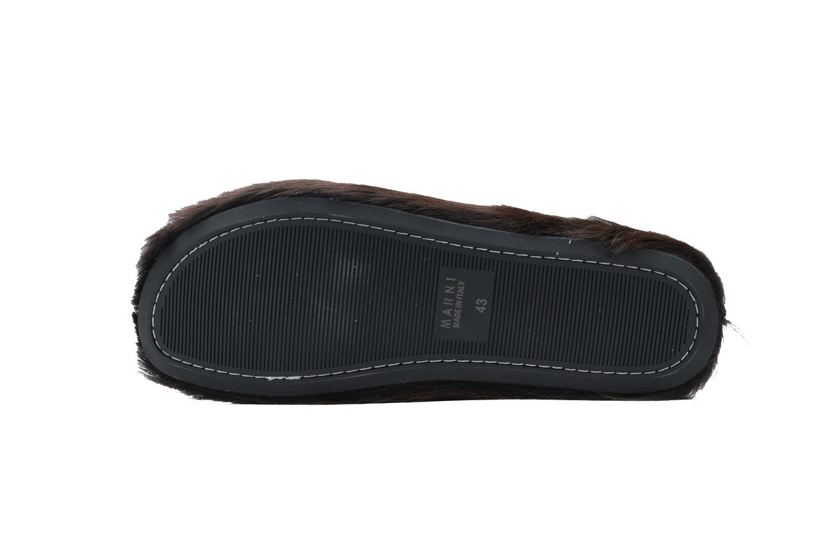 Marni Loafers Long-hair Calfskin Fussbett Brown Slippers