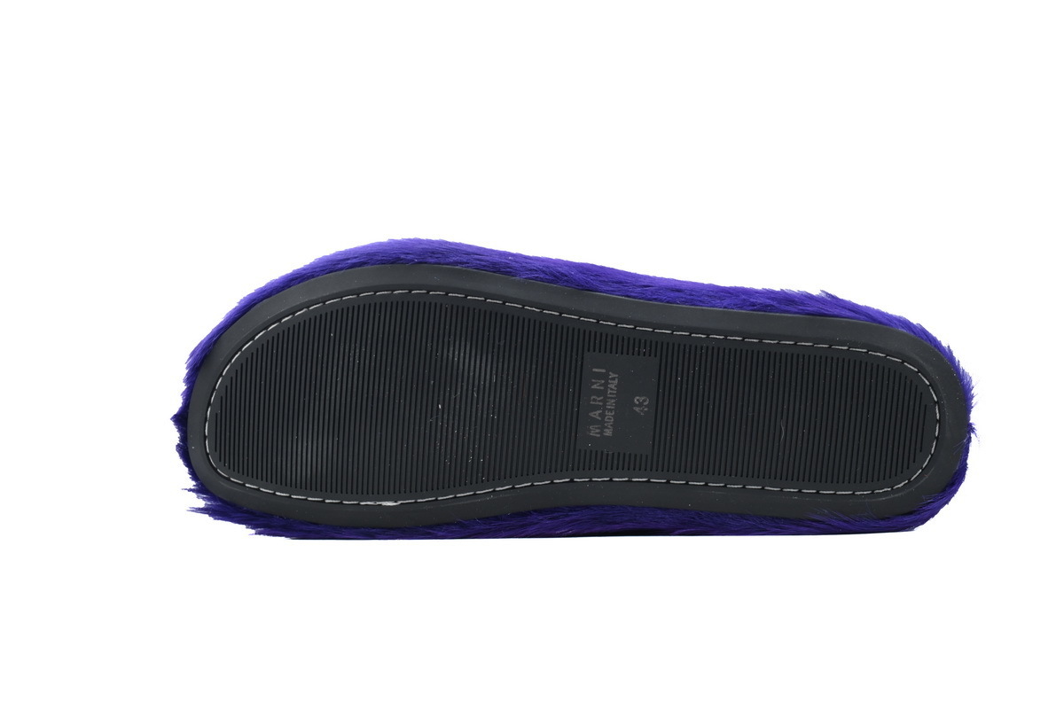 Marni Loafers Long-hair Calfskin Fussbett Purple Slippers