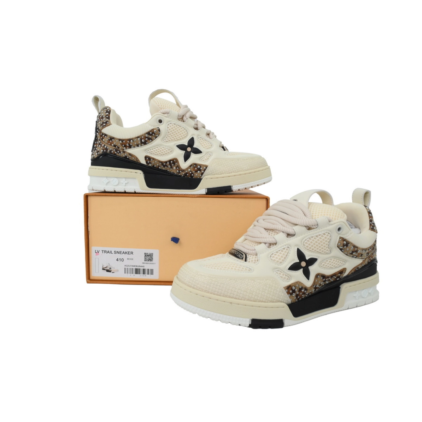 Louis Vuitton LV Skate Sneaker White Coffee Diamond