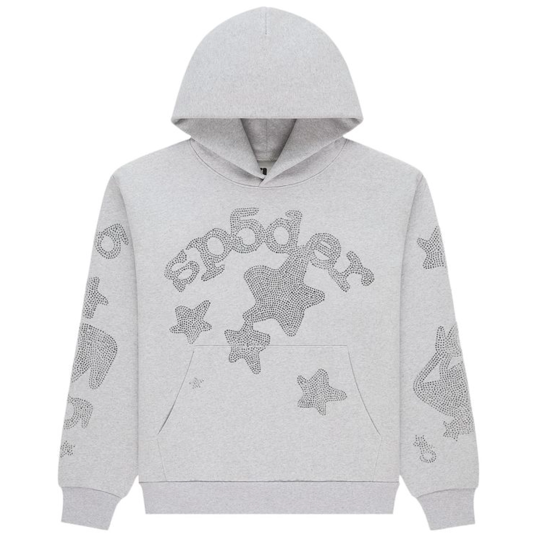 Sp5der Rhinestone Beluga Hoodie Heather Grey